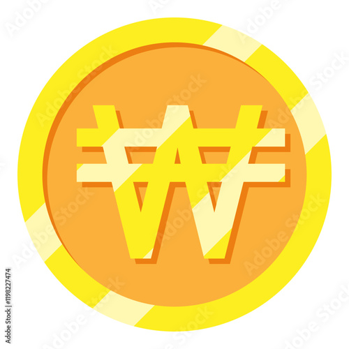 Korean Won Currency Symbol Flat Icon