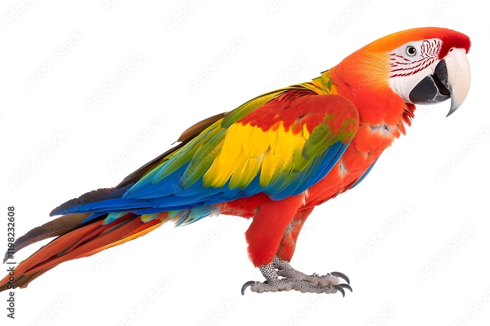 Obraz premium Macaw Isolated on White Background.