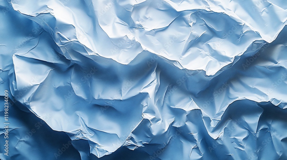 Obraz premium Crumpled blue paper texture background