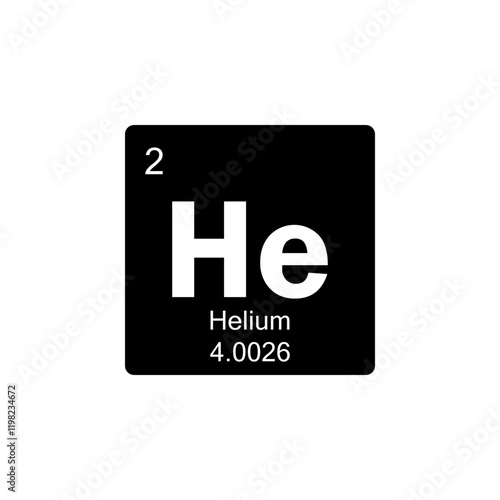 periodic table Helium glyph icon