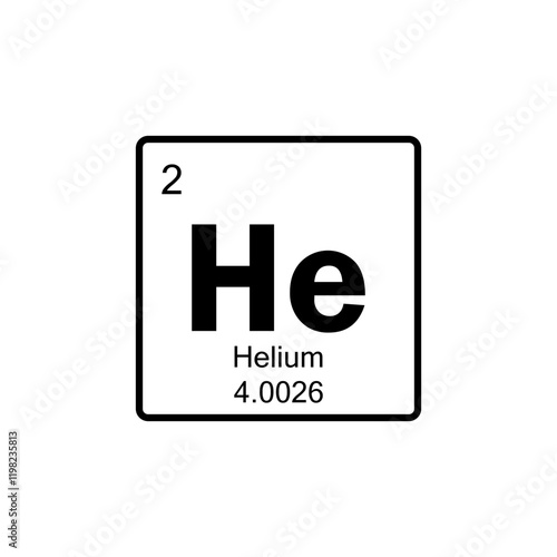 periodic table Helium line icon