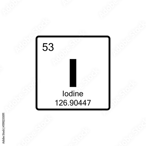 periodic table Iodine line icon