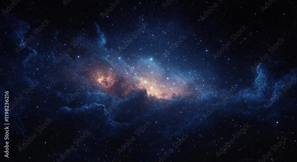 Fototapeta premium Galactic Panorama of Stars and Nebulae in a Surreal Cosmic Night Sky