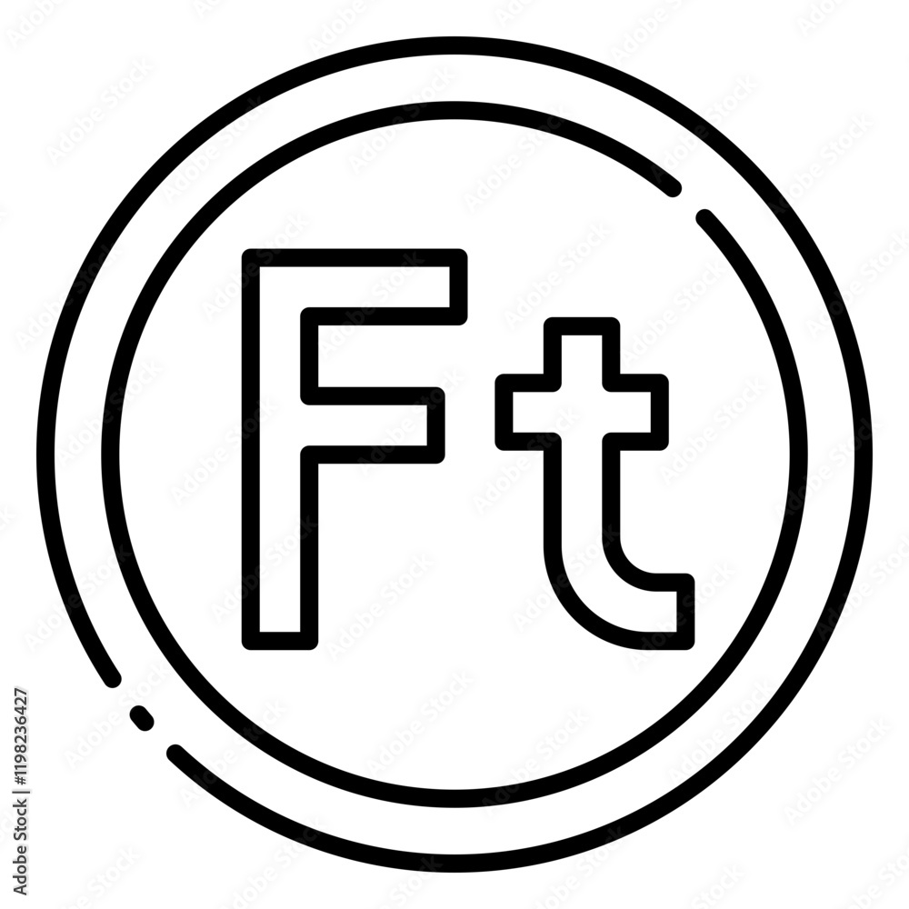 Hungarian Forint Currency Symbol Line Icon Hungarian Forint Currency Symbol Line Icon