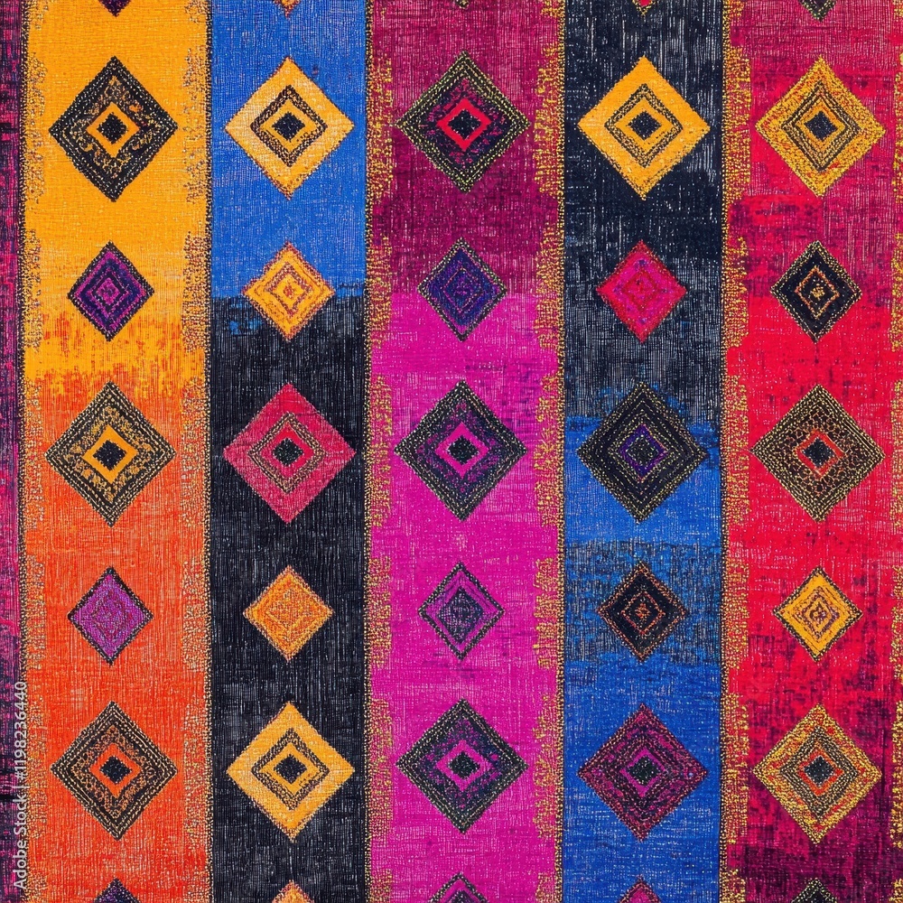 Colorful Diamond Pattern: A vibrant, eye-catching diamond pattern in a mosaic of bold colors, creating a visually stimulating and intricate design Colorful Diamond Pattern: A vibrant, eye-catching diamond pattern in a mosaic of bold colors, creating a visually stimulating and intricate design