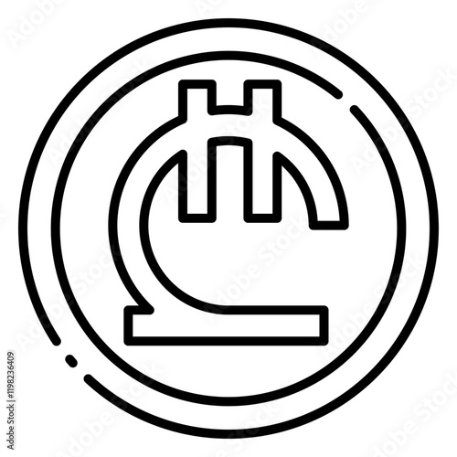 Georgian Lari Currency Symbol Line Icon