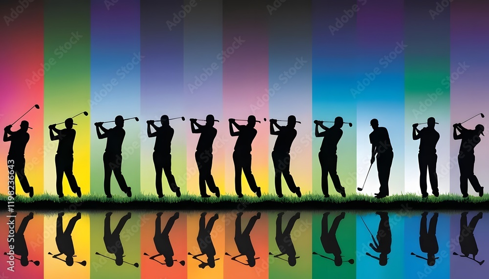 Obraz premium golf silhouettes