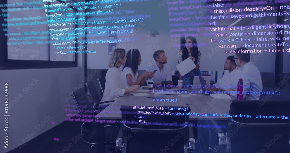 custom made wallpaper toronto digitalImage of financial data processing over diverse business people in office