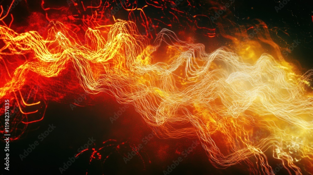 Fototapeta premium Abstract fiery swirls and energy stream.