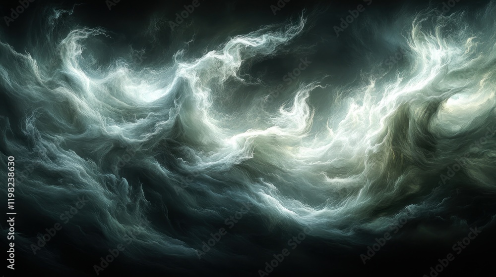Obraz premium Dark ethereal cloudscape, swirling energy, cosmic background, fantasy art