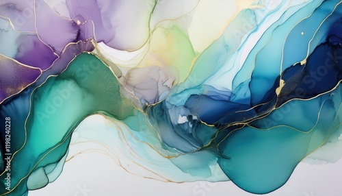 Vibrant Transparent Alcohol Ink Abstraction A Dynamic Exploration of Color and Texture on Modern Artwork Backdrop photo