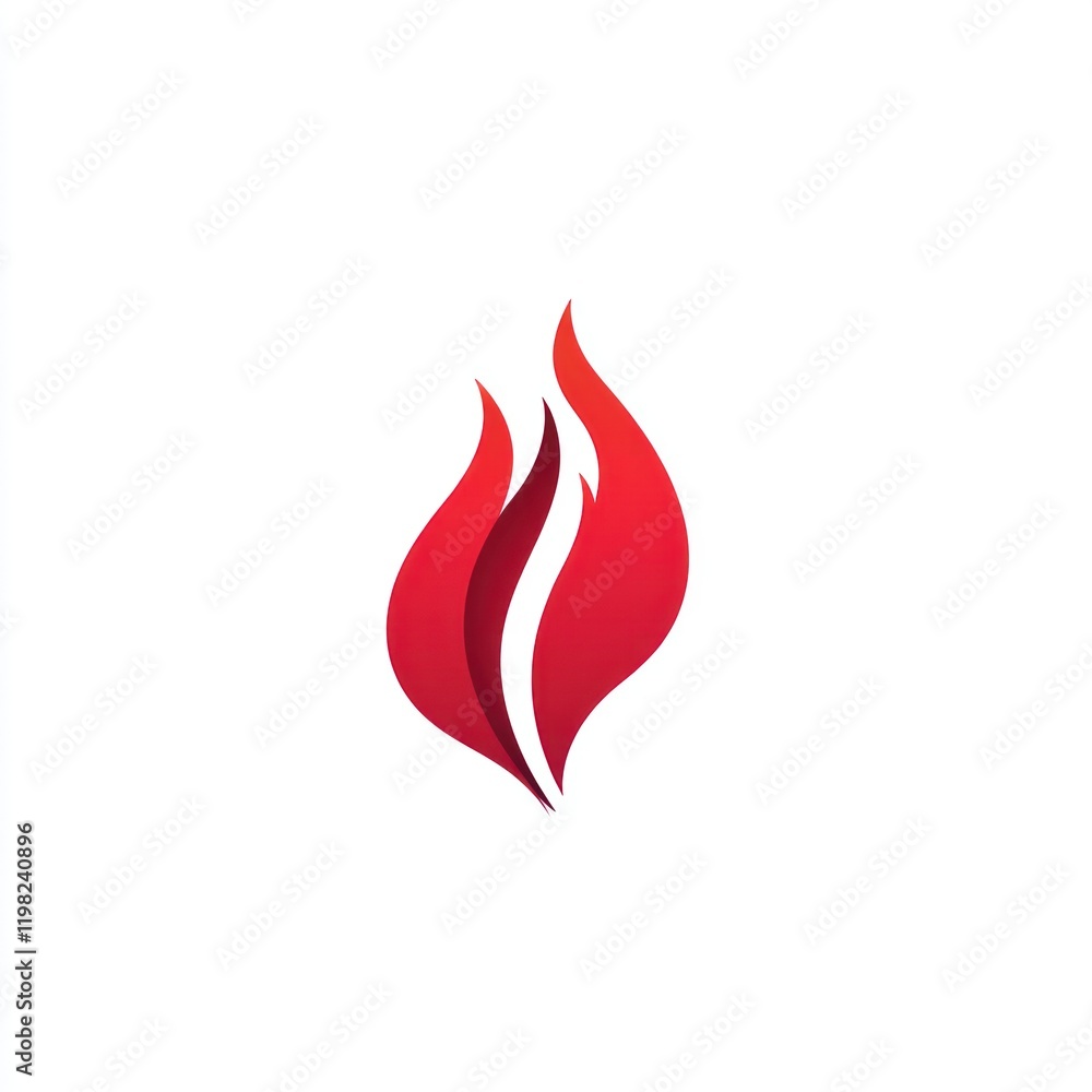 Abstract red flame design, isolated on white, for branding Abstract red flame design, isolated on white, for branding