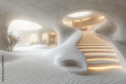 Desert sanctuary staircase, calming space