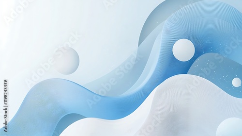 Abstract white and blue curve shapes background Smooth and clean subtle texture creative design Modern bright color graphic element Suit for poster, brochure, presentation, website, flyer