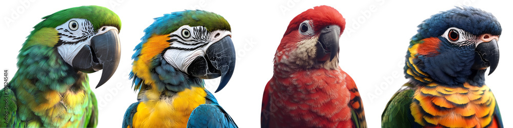 PNG Macaw Parrot Isolated on White Background PNG Macaw Parrot Isolated on White Background