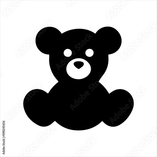 "Colorful and Silhouette Vector Design of Teddy Bear Holding 'I Love You' Heart"