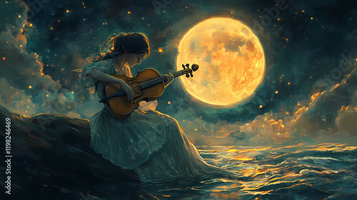 Obraz na płótnie Monlight sonata. moonshade. illustration. Moonshade. Illustration