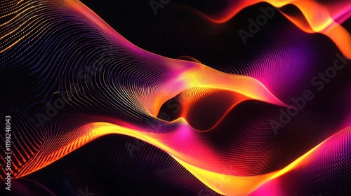 Abstract Wavy Design with Neon Colors