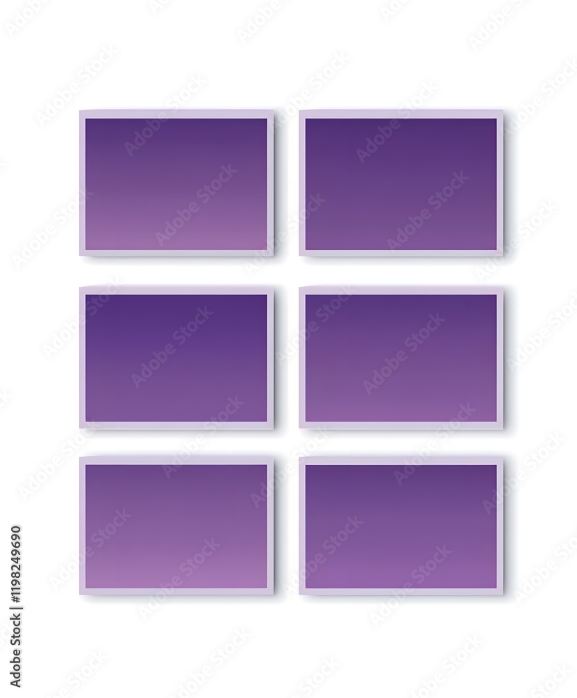 Fototapeta premium Six Purple Gradient Rectangles Arranged in a Grid