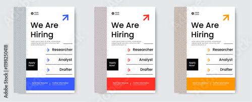 Template we are hiring job vacancy social media post flyer design, Clean and minimalist design flyer hiring
