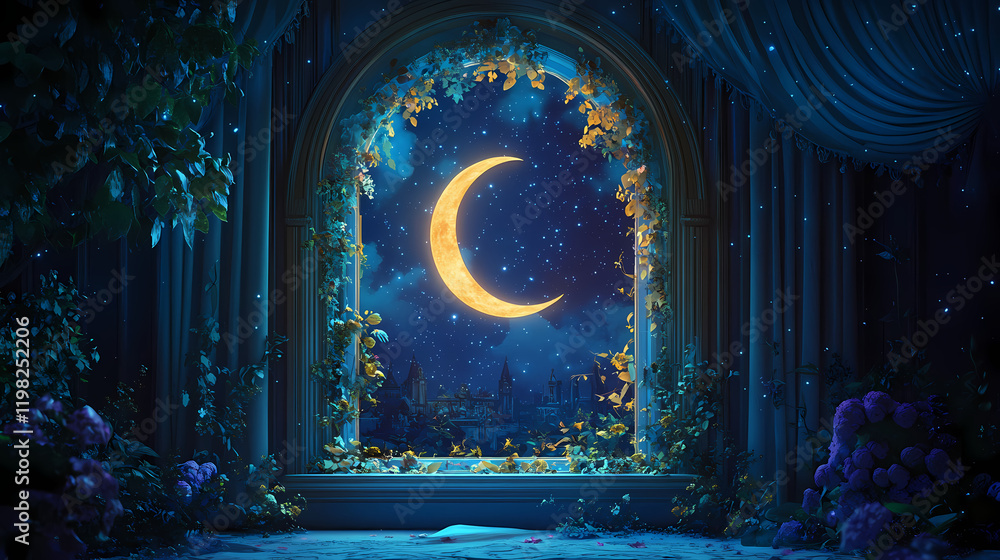 Obraz premium enchanted night window