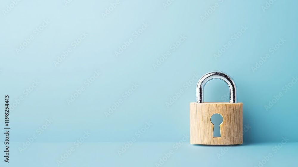 Secure Lock on Blue Background for Safety Concept Secure Lock on Blue Background for Safety Concept