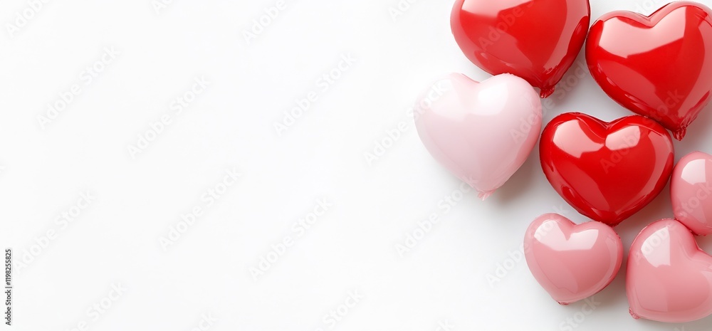 Red & pink hearts on white. Valentine's Day Red & pink hearts on white. Valentine's Day