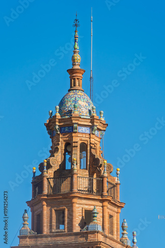 Obraz na płótnie Pavillon auf der Plaza de España im Parque de María Luisa, Sevilla, Spanien, Andalusien w salonie
