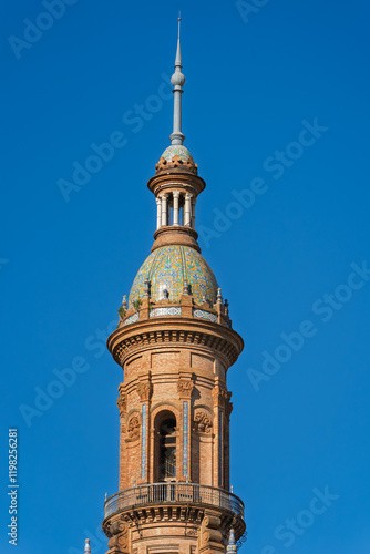 Obraz na płótnie Pavillon auf der Plaza de España im Parque de María Luisa, Sevilla, Spanien, Andalusien w salonie