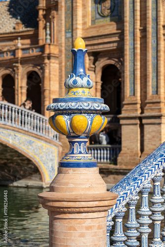 Obraz na płótnie Pavillon auf der Plaza de España im Parque de María Luisa, Sevilla, Spanien, Andalusien w salonie