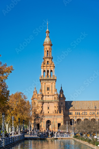 Obraz na płótnie Pavillon auf der Plaza de España im Parque de María Luisa, Sevilla, Spanien, Andalusien w salonie