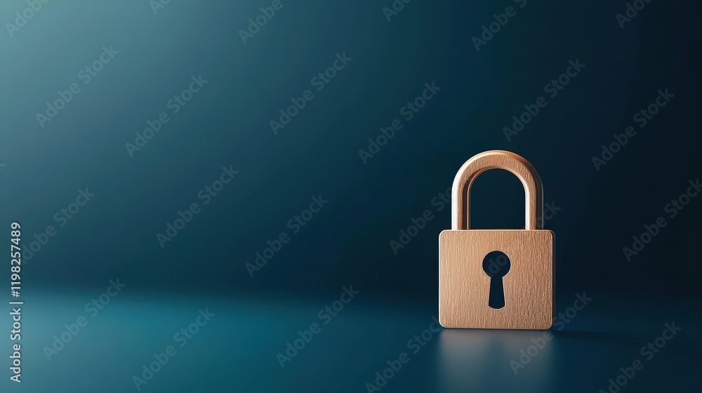 Wooden Padlock on Dark Background with Soft Light Wooden Padlock on Dark Background with Soft Light