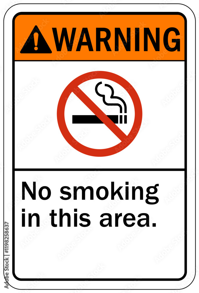 No smoking warning sign no smoking in this area No smoking warning sign no smoking in this area