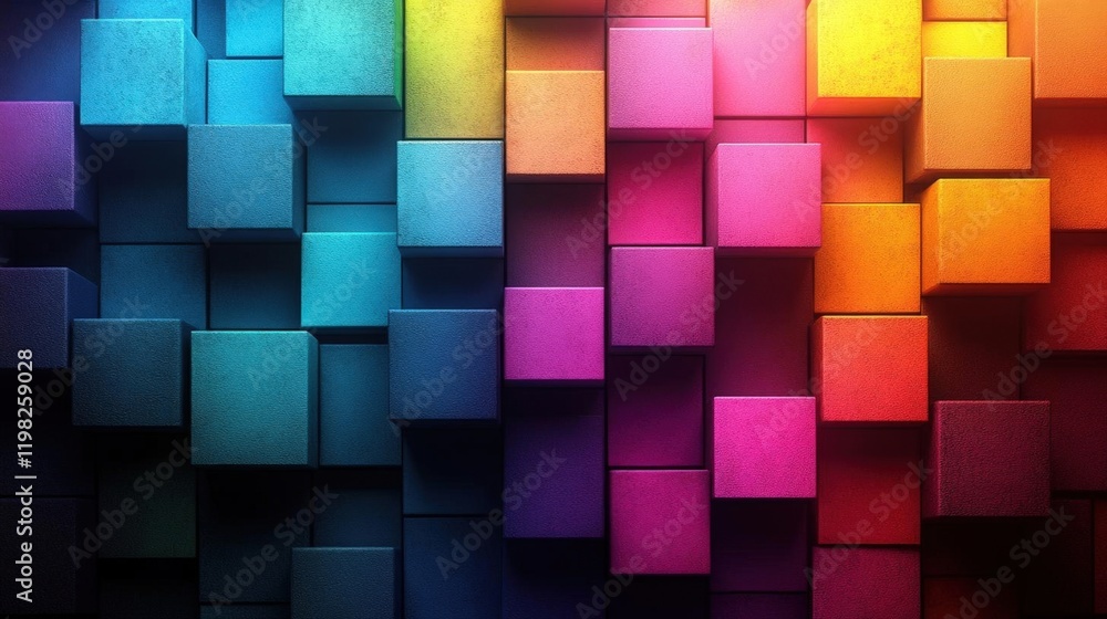 Vibrant Colorful Cube Texture Abstract Background Vibrant Colorful Cube Texture Abstract Background