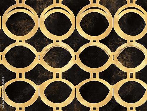 A seamless geometric circle design in gold blending modern and festive themes photo