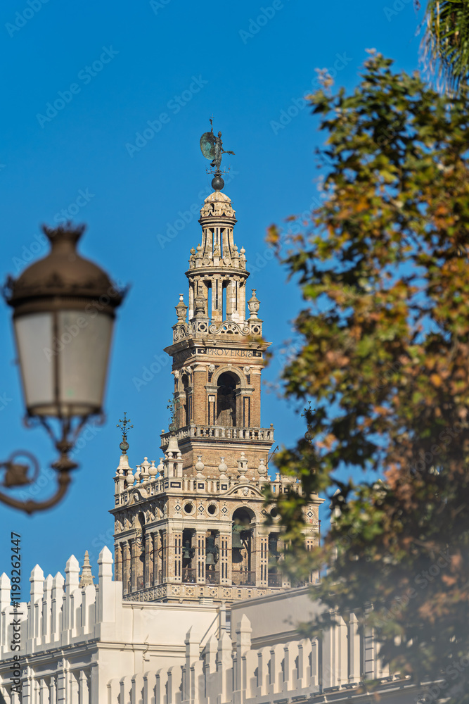 Obraz premium Sevilla Kathedrale & La Giralda an der Plaza del Triunfo, Sevilla, Spanien / Catedral de Sevilla