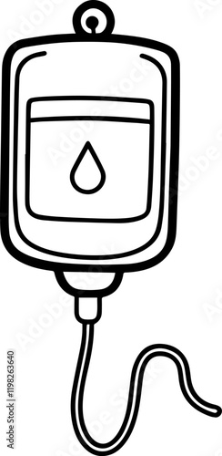 Hanging Saline Bottle Vector Illustration – Medical Equipment for Hospital and Healthcare Use