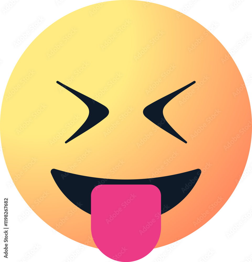 Funny emoji face emoticon with tongue out Funny emoji face emoticon with tongue out
