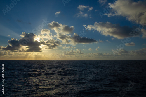 Sunrays and clouds photo