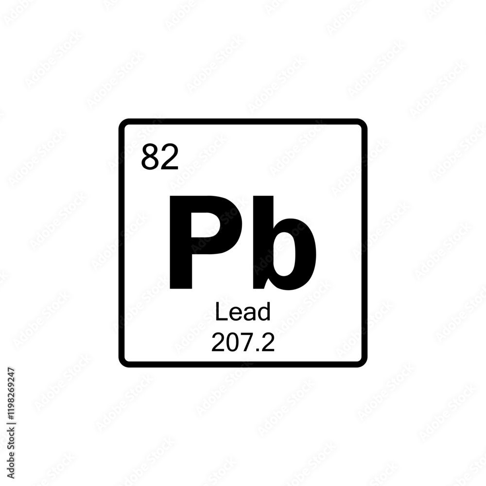 periodic table Lead line icon periodic table Lead line icon