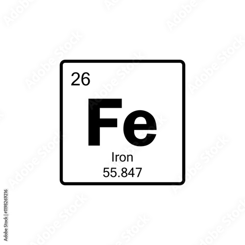 periodic table Iron line icon