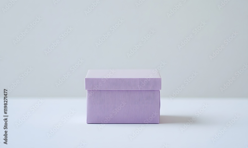 Fototapeta premium Small lavender gift box on white background.
