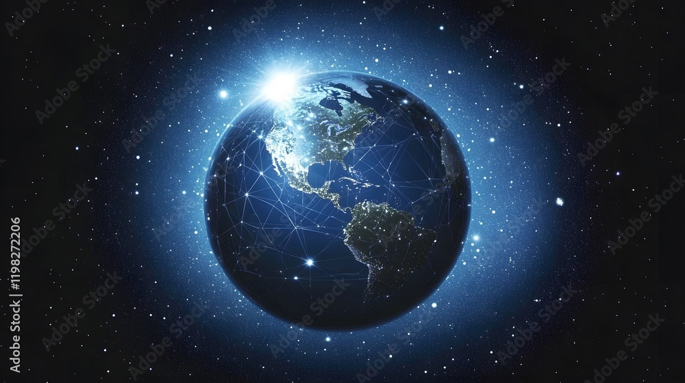 Global Network Illuminated Earth In Space Global Network Illuminated Earth In Space