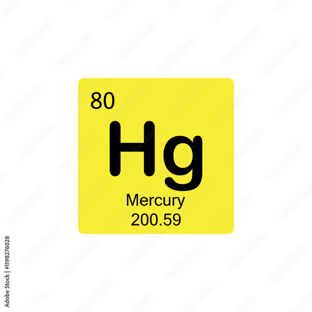 periodic table Mercury colored icon periodic table Mercury colored icon