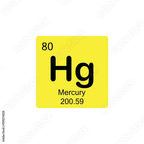 periodic table Mercury colored icon