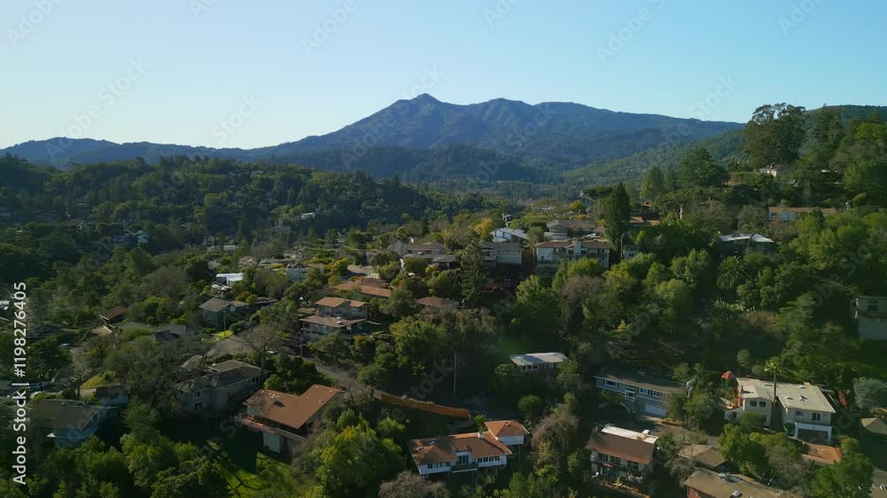 Approaching Mount Tamalpais, Scenic Aerial View, San Rafael, Marin County Approaching Mount Tamalpais, Scenic Aerial View, San Rafael, Marin County