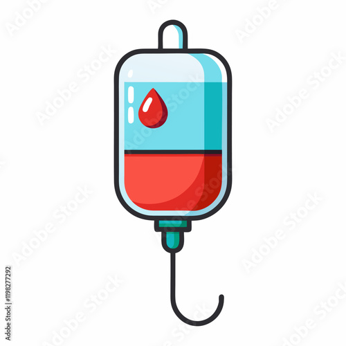 Hanging Saline Bottle Vector Illustration – Medical Equipment for Hospital and Healthcare Use