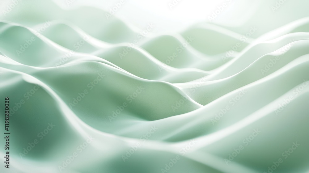 Obraz premium Abstract Mint Green Waves: Serene Texture Background