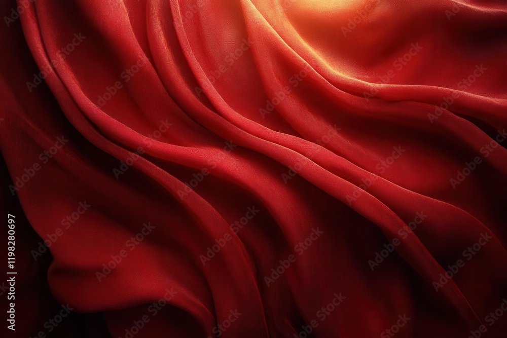 Obraz premium elegant crimson velvet cape collection displayed in dynamic motion, fabric catching golden light, showcasing intricate details and flowing movement against dark background