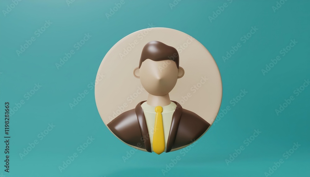 Sophisticated 3D Profile Icon, Showcasing Intricate Detailing in a Modern and Minimalist Object Illustration, Offering an Elegant Visual Representation of a Digital Avatar. Sophisticated 3D Profile Icon, Showcasing Intricate Detailing in a Modern and Minimalist Object Illustration, Offering an Elegant Visual Representation of a Digital Avatar.